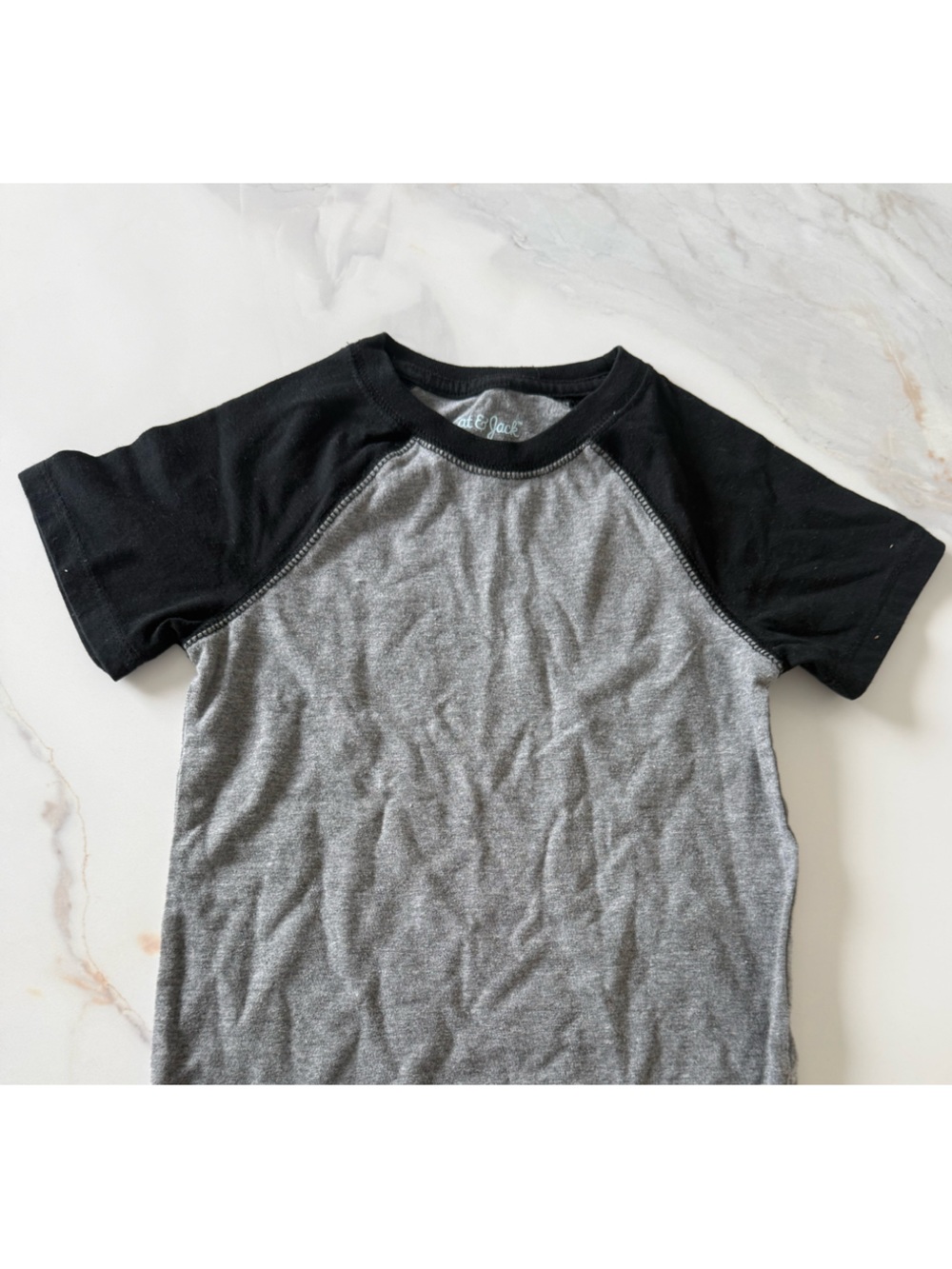 Gray & Black Raglan Tee